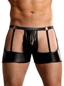 Male Power New Extreme Wet Look Garter Shorts - L / XL — Lingerie • Black Australia Male Power New Extreme Wet Look Garter Shorts - L / XL — Lingerie • Black
