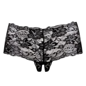 Oh La La Cheri Lace Crotchless Knickers - S / M — Erotic • Black