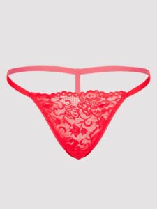 Lovehoney Lingerie Lovehoney Flirty Red Lace G-String - M / L — Erotic • Red
