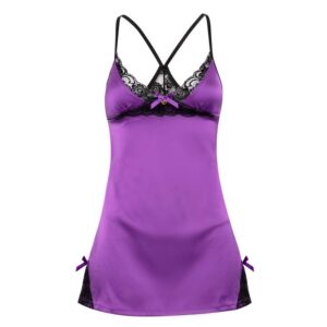 Lovehoney Lingerie Lovehoney Satin and Lace Plum Chemise Set - Small — Lingerie • Purple Australia Lovehoney Lingerie Lovehoney Satin and Lace Plum Chemise Set - Small — Lingerie • Purple