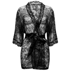 Lovehoney Lingerie Lovehoney Flaunt Me Black Lace Robe - One size — Lingerie • Black Australia Lovehoney Lingerie Lovehoney Flaunt Me Black Lace Robe - One size — Lingerie • Black