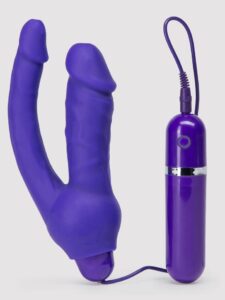 Excellent Power Double O Heaven 10 Function Vibrating Silicone Double Penetration Dildo — Sex Toys • Purple