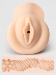 Thrust Pro Mini Lea Super Ribbed and Bumps Pocket Pussy 316g — Sex Toys • Flesh Pink