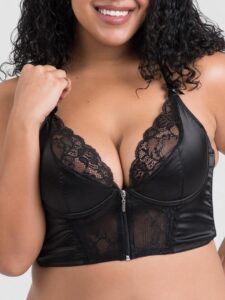 Lovehoney Lingerie Lovehoney Plus Size Front-Fastening Satin Longline Bra Black - 3X / 4X — Lingerie • Black Australia Lovehoney Lingerie Lovehoney Plus Size Front-Fastening Satin Longline Bra Black - 3X / 4X — Lingerie • Black
