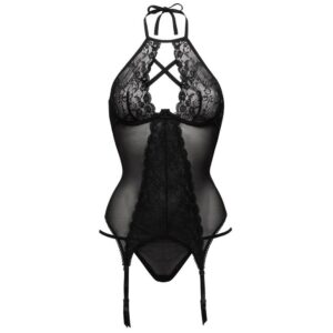 Lovehoney Lingerie Lovehoney Twilight Temptation Halterneck Basque Set - One size — Lingerie • Black