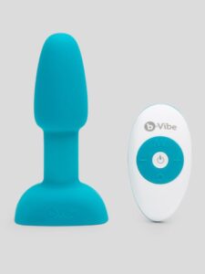 B-Vibe Remote Control Rechargeable Vibrating Rimming Butt Plug — Sex Toys • Blue