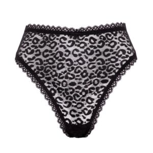 Lovehoney Lingerie Lovehoney Black High-Waisted Leopard Lace Thong - S / M — Erotic • Black Australia Lovehoney Lingerie Lovehoney Black High-Waisted Leopard Lace Thong - S / M — Erotic • Black