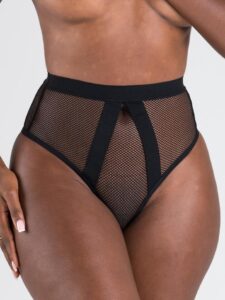 Lovehoney Lingerie Lovehoney Black High-Waisted Fishnet Thong - XXXL — Erotic • Black Australia Lovehoney Lingerie Lovehoney Black High-Waisted Fishnet Thong - XXXL — Erotic • Black