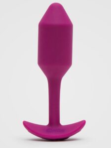 B-Vibe Vibrating Snug Plug Medium Weighted Silicone Butt Plug 3 Inch — Sex Toys • Purple