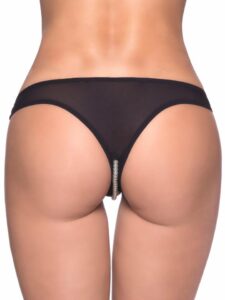 Oh La La Cheri Black Crotchless Pearl Thong - One size — Erotic • Black Australia Oh La La Cheri Black Crotchless Pearl Thong - One size — Erotic • Black