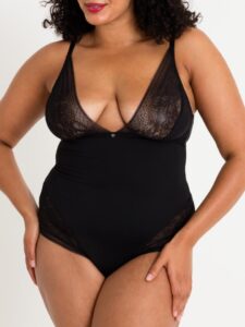 Lovehoney Lingerie Lovehoney Plus Size Hourglass Black Smoothing Sleeveless Crotchless Body - 5X / 6X — Lingerie • Black