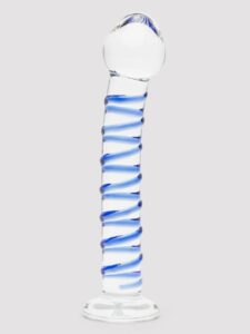 Lovehoney Spiral G-Spot Sensual Glass Dildo — Sex Toys • Blue