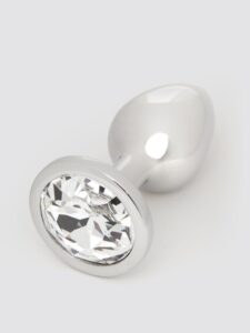 Lovehoney Luxury Crystal Stainless Steel Silver Butt Plug 2.5 Inch — Sex Toys • Silver
