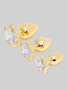Lovehoney Star Power Jewelled Metal Butt Plug Set (3 Piece) — Sex Toys • Gold Australia Lovehoney Star Power Jewelled Metal Butt Plug Set (3 Piece) — Sex Toys • Gold