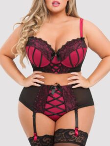 Lovehoney Lingerie Lovehoney Plus Size Boudoir Belle Cherry Push-Up Longline Bra Set - 5X / 6X — Lingerie • Black Australia Lovehoney Lingerie Lovehoney Plus Size Boudoir Belle Cherry Push-Up Longline Bra Set - 5X / 6X — Lingerie • Black