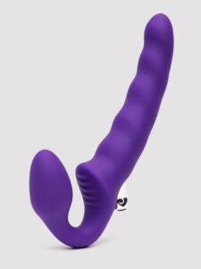 Lovehoney Deep Dive Posable Rechargeable Vibrating Strapless Strap-On — Sex Toys • Purple