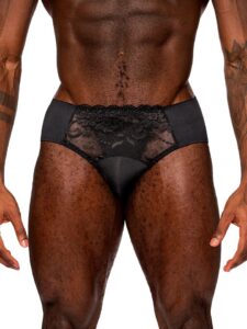 Male Power Black Lace Briefs - Medium — Lingerie • Black Australia Male Power Black Lace Briefs - Medium — Lingerie • Black