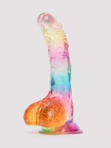 Excellent Power Rainbow Transparent Dildo with Balls 6 Inch — Sex Toys • Various