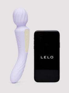 Lelo SWITCH App Controlled Double Ended Textured Wand Vibrator — Erotic • Purple