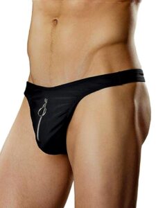 Male Power Zipper Thong - L / XL — Erotic • Black