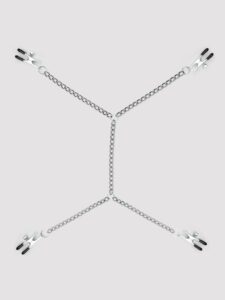 DOMINIX Deluxe Adjustable Labia and Nipple Clamps — Sex Toys • Silver