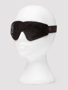 Bondage Boutique Black Rose Faux Fur Lined Blindfold — Erotic • Black Australia Bondage Boutique Black Rose Faux Fur Lined Blindfold — Erotic • Black