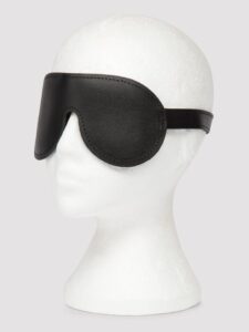 DOMINIX Deluxe Padded Leather Blindfold — Erotic • Black