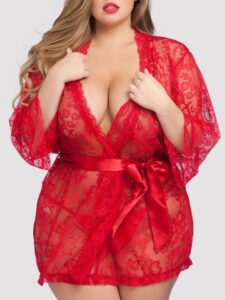 Lovehoney Lingerie Lovehoney Plus Size Flaunt Me Red Lace Robe - One Size Queen — Lingerie • Red Australia Lovehoney Lingerie Lovehoney Plus Size Flaunt Me Red Lace Robe - One Size Queen — Lingerie • Red