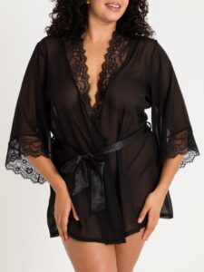 Lovehoney Lingerie Lovehoney Plus Size Barely There Sheer Black Robe - One Size Queen — Lingerie • Black Australia Lovehoney Lingerie Lovehoney Plus Size Barely There Sheer Black Robe - One Size Queen — Lingerie • Black