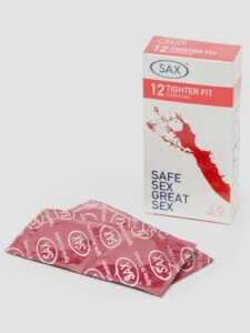 SAX Tighter Fit 49mm Latex Condoms (12 Pack) — Erotic
