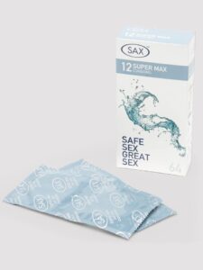 SAX Super Max 64mm Latex Condoms (12 Pack) — Erotic Australia SAX Super Max 64mm Latex Condoms (12 Pack) — Erotic