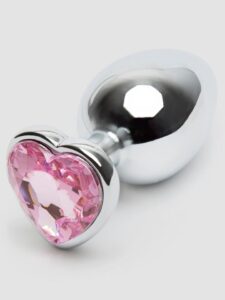 Lovehoney Jewelled Heart Metal Large Butt Plug 3.5 Inch — Sex Toys • Silver Australia Lovehoney Jewelled Heart Metal Large Butt Plug 3.5 Inch — Sex Toys • Silver