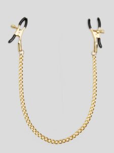 Bondage Boutique Adjustable Nipple Clamps with Gold Chain — Sex Toys • Gold Australia Bondage Boutique Adjustable Nipple Clamps with Gold Chain — Sex Toys • Gold