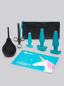 B-Vibe Rechargeable Anal Training and Education Butt Plug Set (5 Piece) — Sex Toys • Blue