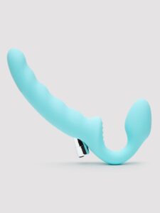 Lovehoney Posable Rechargeable Vibrating Strapless Strap-On — Sex Toys • Blue