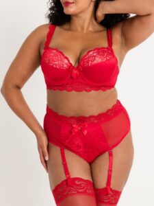 Lovehoney Lingerie Lovehoney Plus Size Treasure Me Red Push-Up Bra Set - 5X / 6X — Lingerie • Red