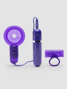 Lovehoney Bedtime Bullet 10 Function Vibrating Cock Ring Set — Sex Toys • Purple