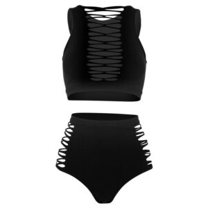 Lovehoney Lingerie Lovehoney Black Criss-Cross Bra Set - One size — Lingerie • Black