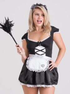 Lovehoney Fantasy French Maid Luxe Costume - M / L — Lingerie • Black
