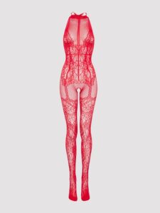 Lovehoney Lingerie Lovehoney Plus Size Red Lace Crotchless Basque Bodystocking - One Size Queen — Lingerie • Red Australia Lovehoney Lingerie Lovehoney Plus Size Red Lace Crotchless Basque Bodystocking - One Size Queen — Lingerie • Red