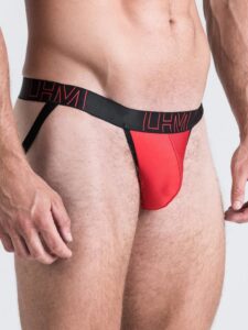 LHM Red Shiny Microfibre Jockstrap - S / M — Lingerie • Red