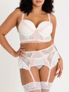 Lovehoney Lingerie Lovehoney Plus Size Vintage Bliss Ivory Bra Set (3 Piece) - 1X / 2X — Lingerie • Ivory