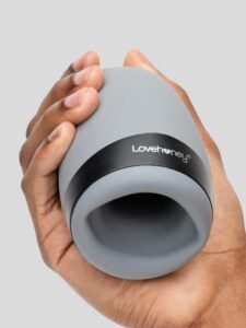 Lovehoney Hot Shot Rechargeable Warming Silicone Male Masturbator — Sex Toys • Grey