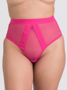 Lovehoney Lingerie Lovehoney Pink High-Waisted Fishnet Thong - M / L — Erotic • Pink