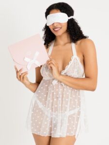 Lovehoney Lingerie Lovehoney White Lace Babydoll Gift Set - One size — Lingerie • White Australia Lovehoney Lingerie Lovehoney White Lace Babydoll Gift Set - One size — Lingerie • White