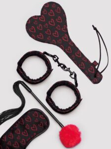 Lovehoney Heart Print Bondage Kit (4 Piece) — Erotic • Black