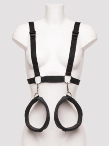 Bondage Boutique Harness with Wrist and Thigh Restraints — Lingerie • Black Australia Bondage Boutique Harness with Wrist and Thigh Restraints — Lingerie • Black