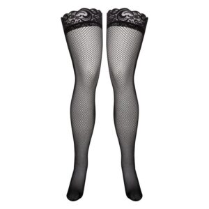 Lovehoney Lingerie Lovehoney Plus Size Fishnet Lace Top Thigh High Stockings - One Size Queen — Lingerie • Black