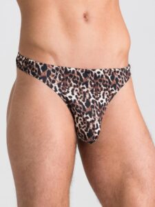 LHM Leopard Print Thong - S / M — Lingerie • Brown