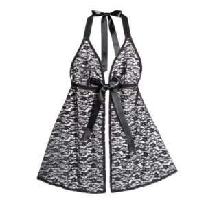 Lovehoney Lingerie Lovehoney Unwrap Me Black Lace Babydoll - One size — Lingerie • Black Australia Lovehoney Lingerie Lovehoney Unwrap Me Black Lace Babydoll - One size — Lingerie • Black